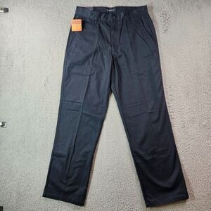 NWT - Cherokee Khakis Pants Men 30x30 Flat Front Wrinkle Resist Navy‎ Blue